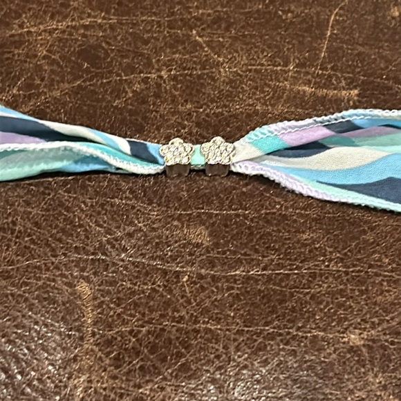 NWT Confetti & Friends Bandana Pucci Style Fabric & Rhinestone Choker Necklace - Picture 6 of 11